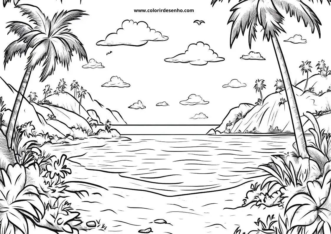 Cute Beach Coloring Pages 9