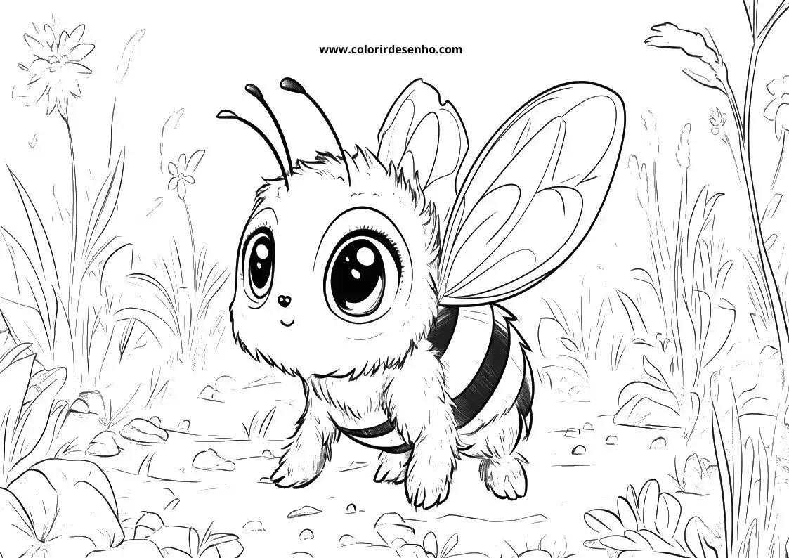Cute Bee Coloring Pages 1
