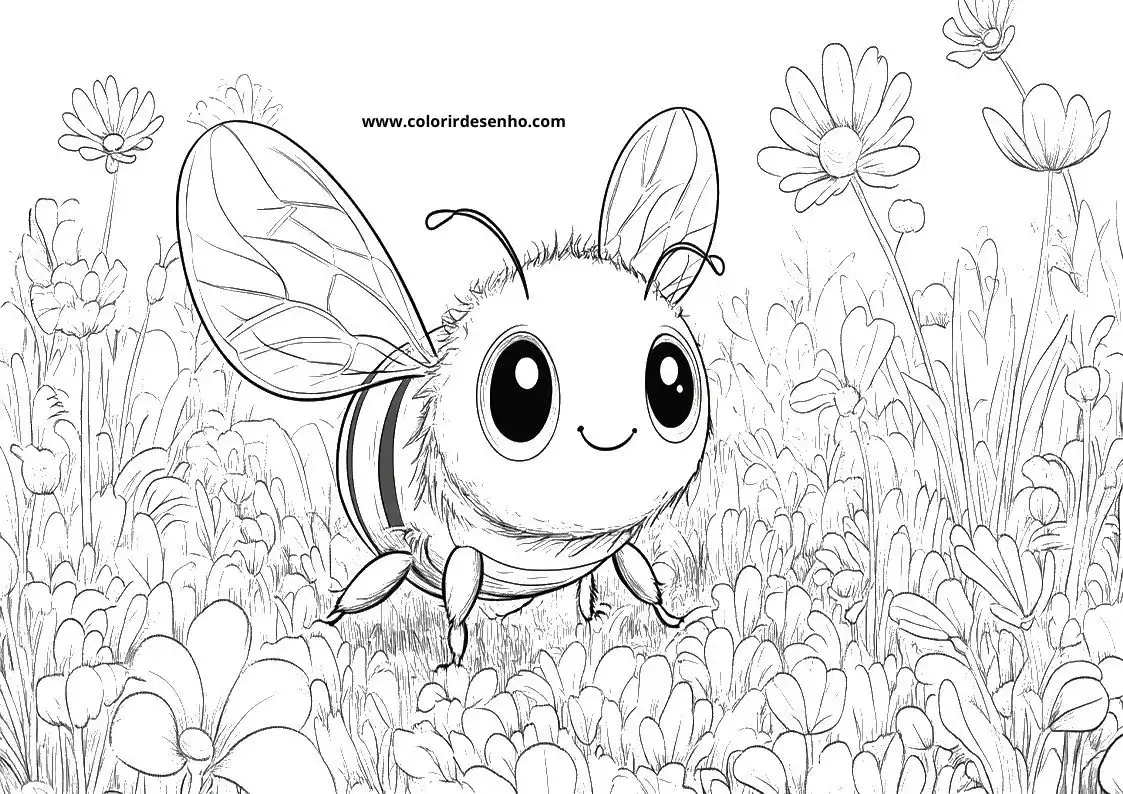 Cute Bee Coloring Pages 2