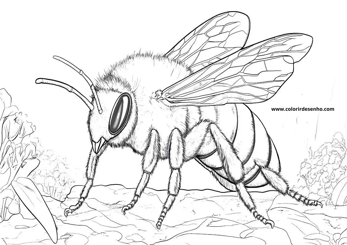 Cute Bee Coloring Pages 4