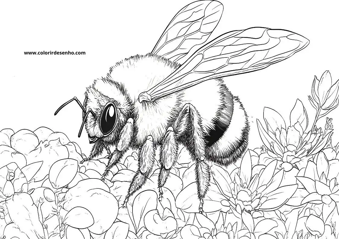 Cute Bee Coloring Pages 5