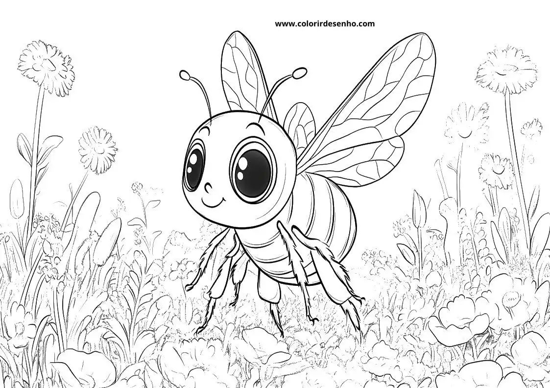 Cute Bee Coloring Pages 6