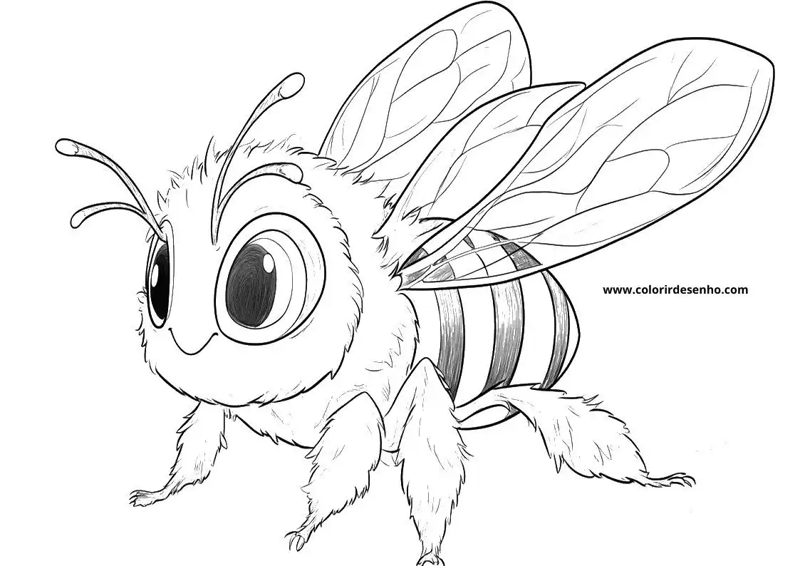 Cute Bee Coloring Pages 7
