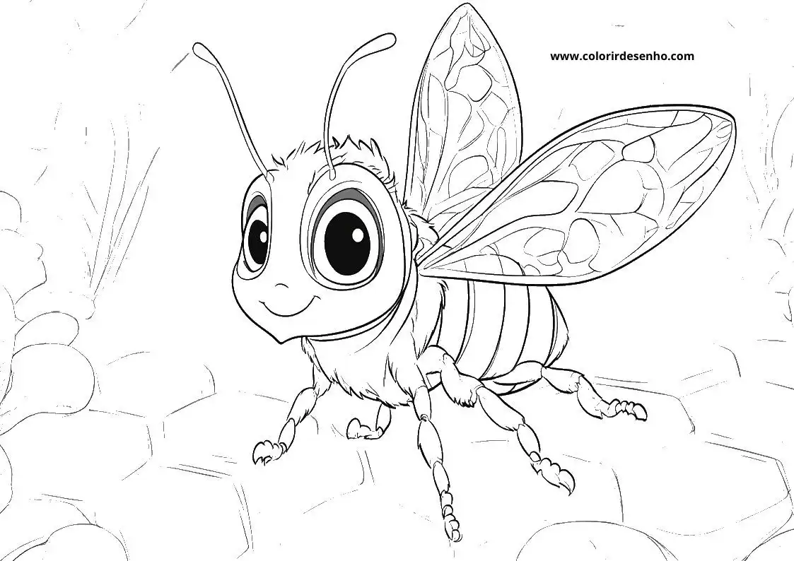 Cute Bee Coloring Pages 8