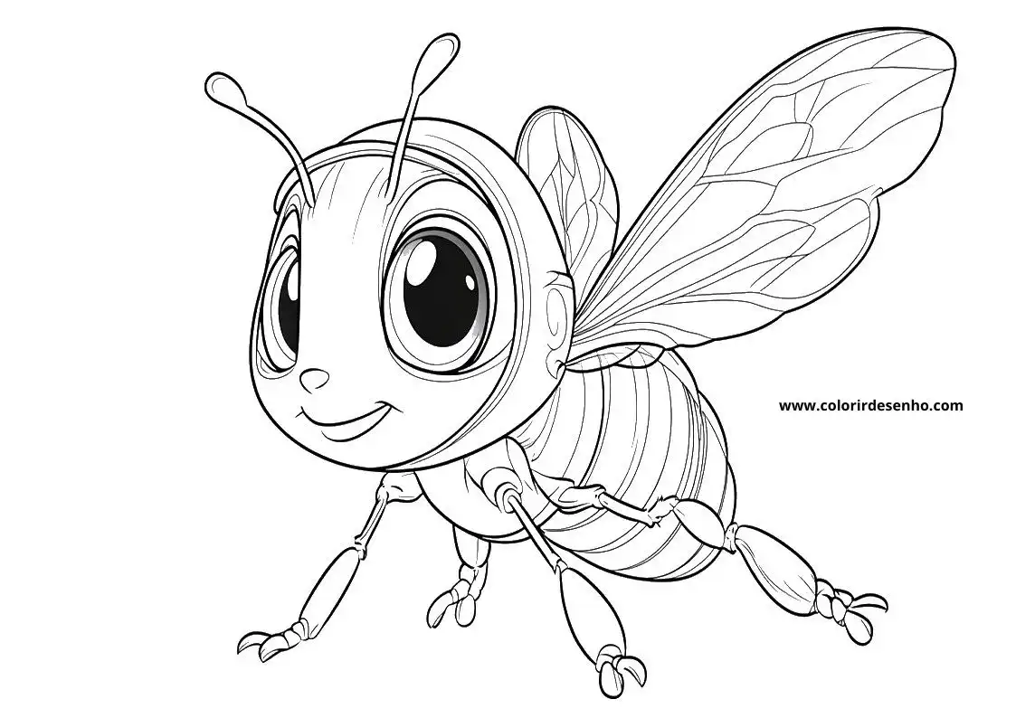 Cute Bee Coloring Pages 9