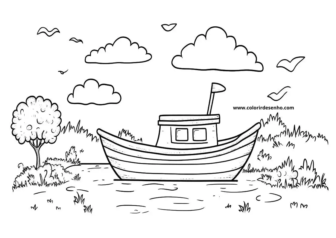 Cute Boat Coloring Pages 6