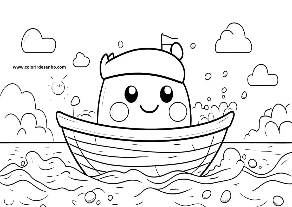 Cute Boat Coloring Pages 7