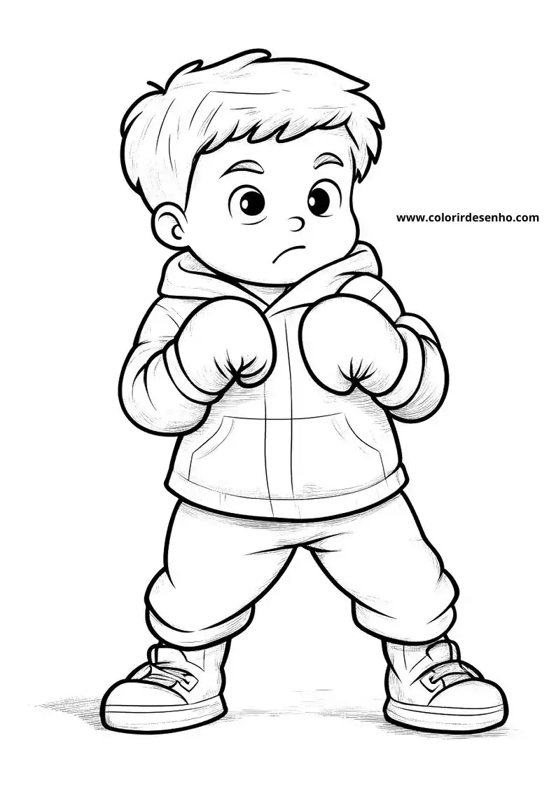 Cute Boxing Coloring Pages 10