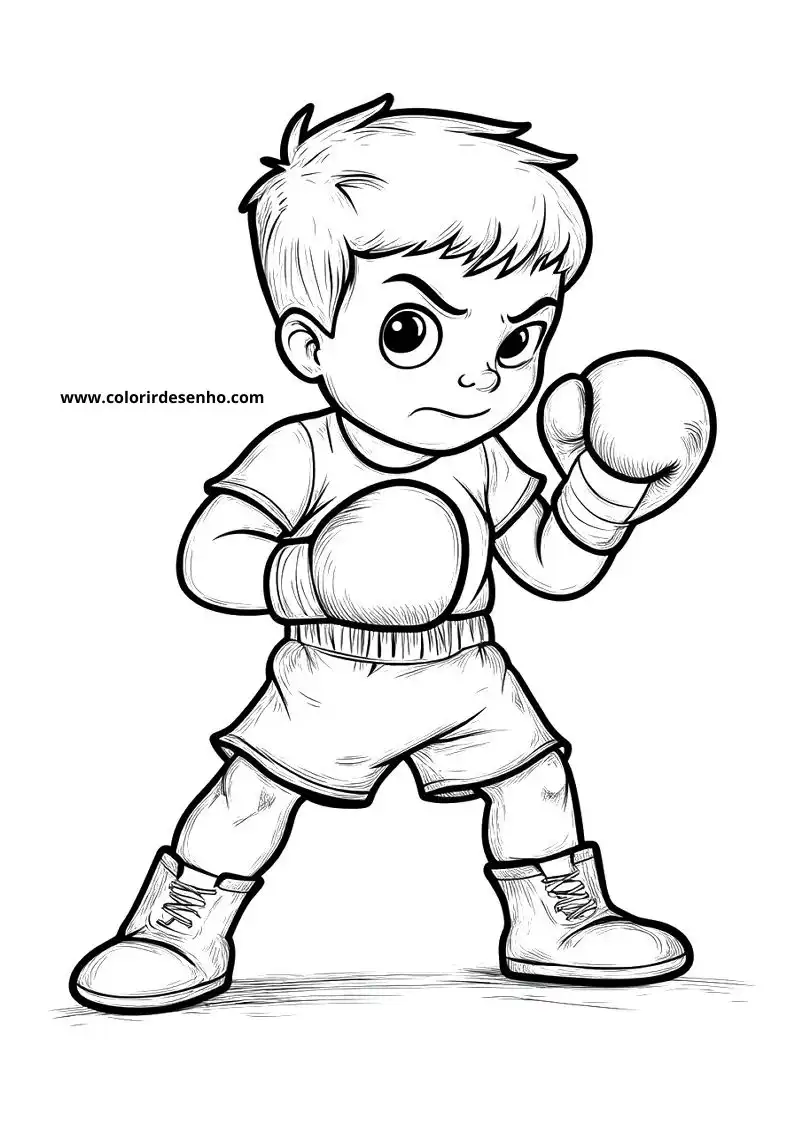 Cute Boxing Coloring Pages 11