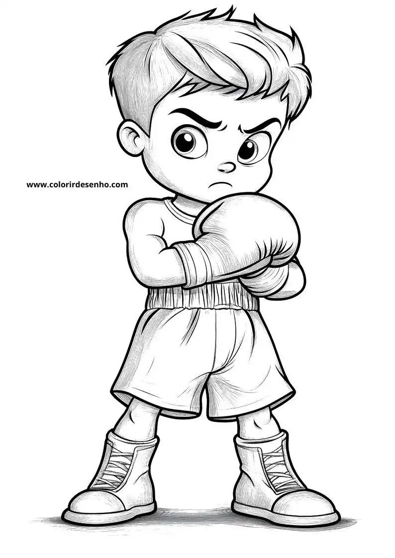 Cute Boxing Coloring Pages 8
