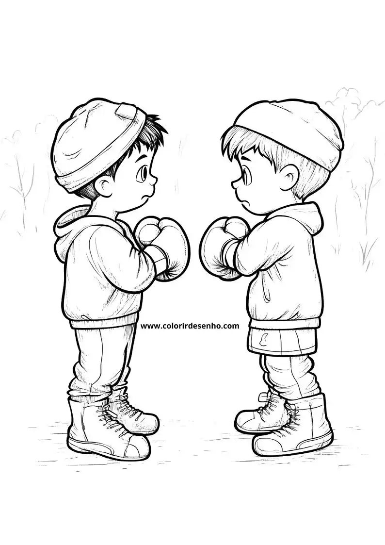 Cute Boxing Coloring Pages 9