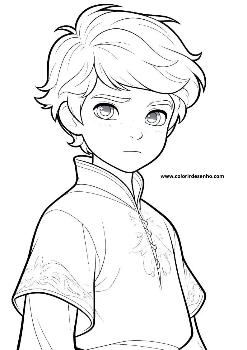 Cute Boy Coloring Pages 1