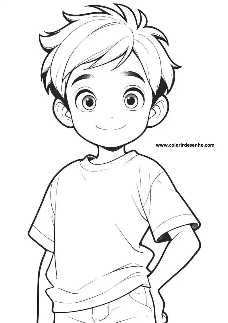 Cute Boy Coloring Pages 3