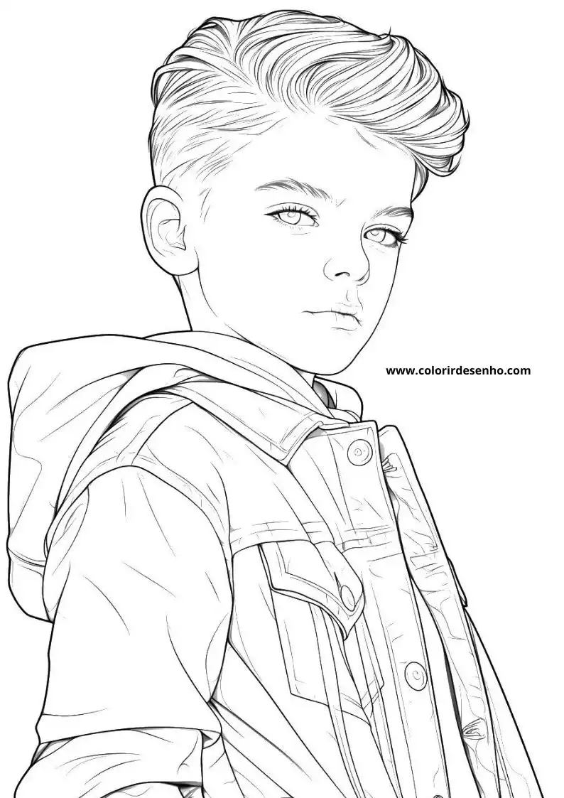 Cute Boy Coloring Pages 4