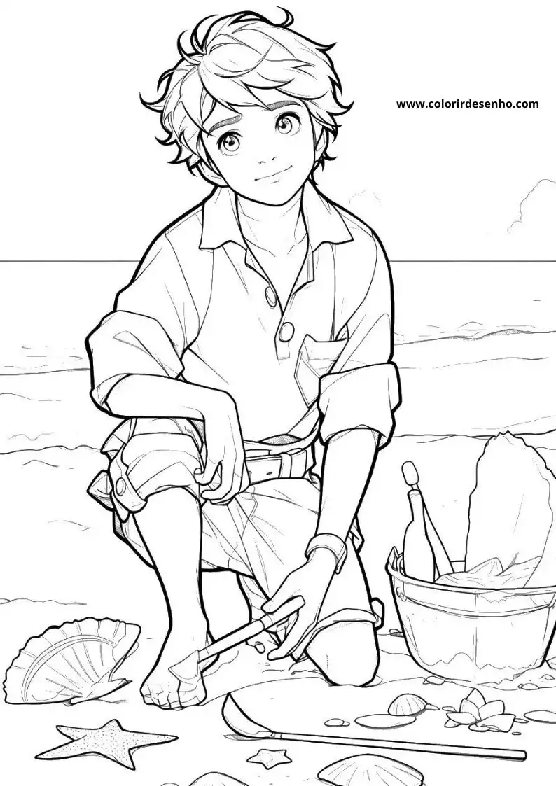 Cute Boy Coloring Pages 7
