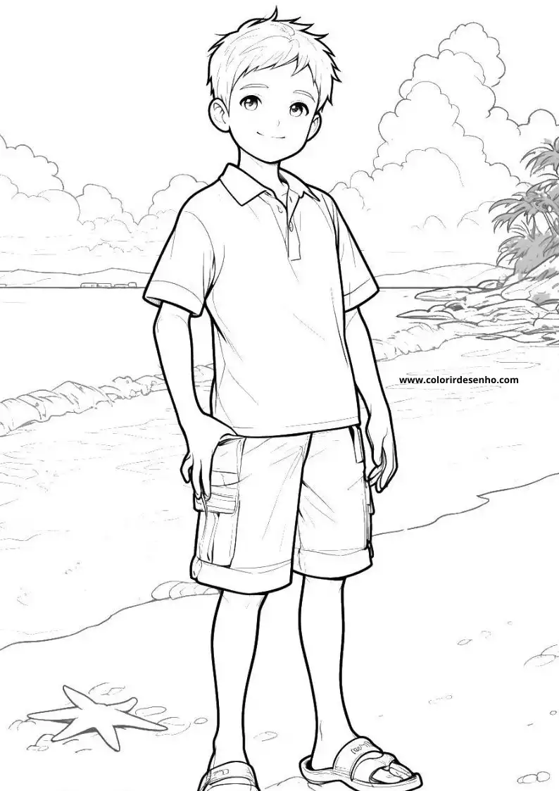 Cute Boy Coloring Pages 8