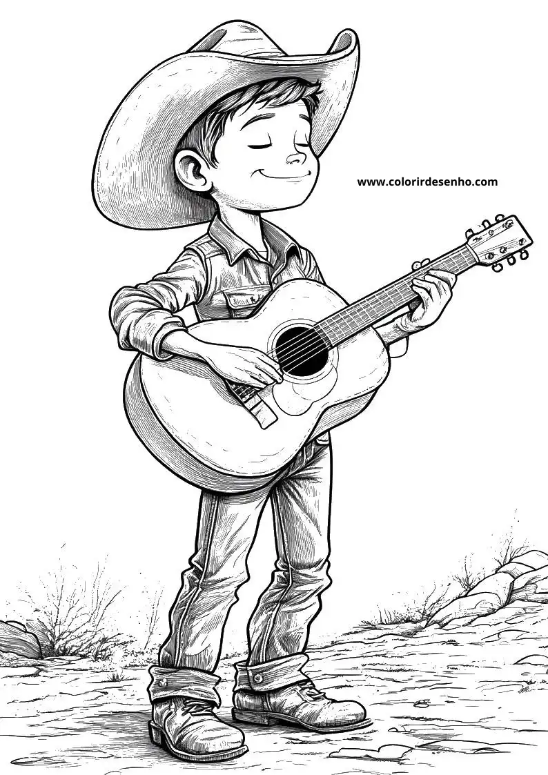 Cute Country Music Coloring Pages 2