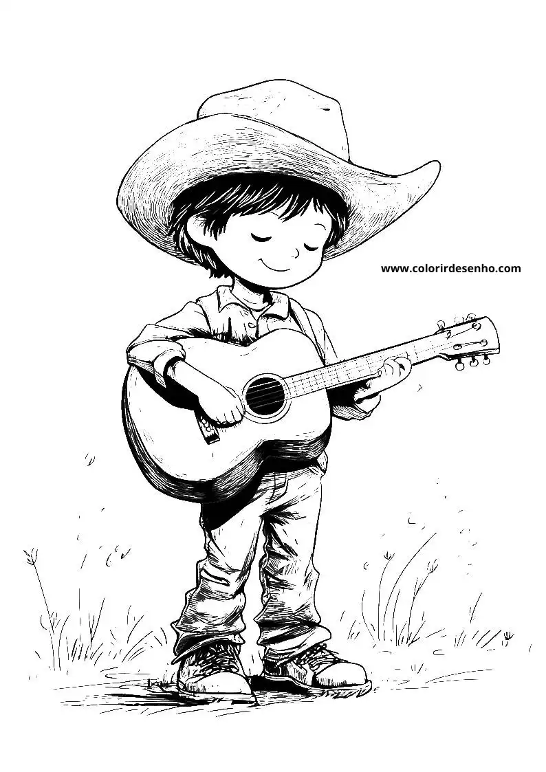 Cute Country Music Coloring Pages 3