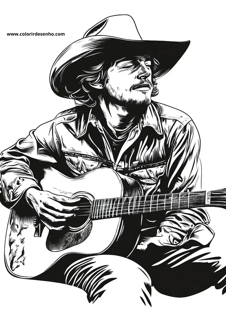 Cute Country Music Coloring Pages 5