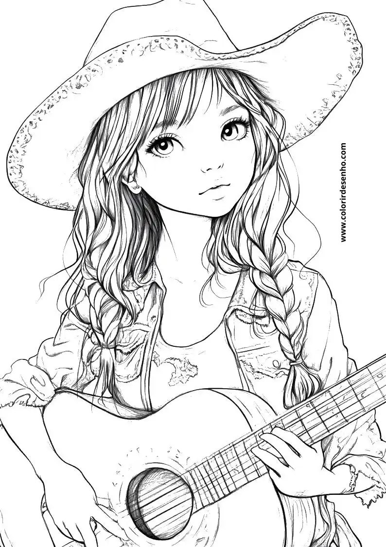 Cute Country Music Coloring Pages 7