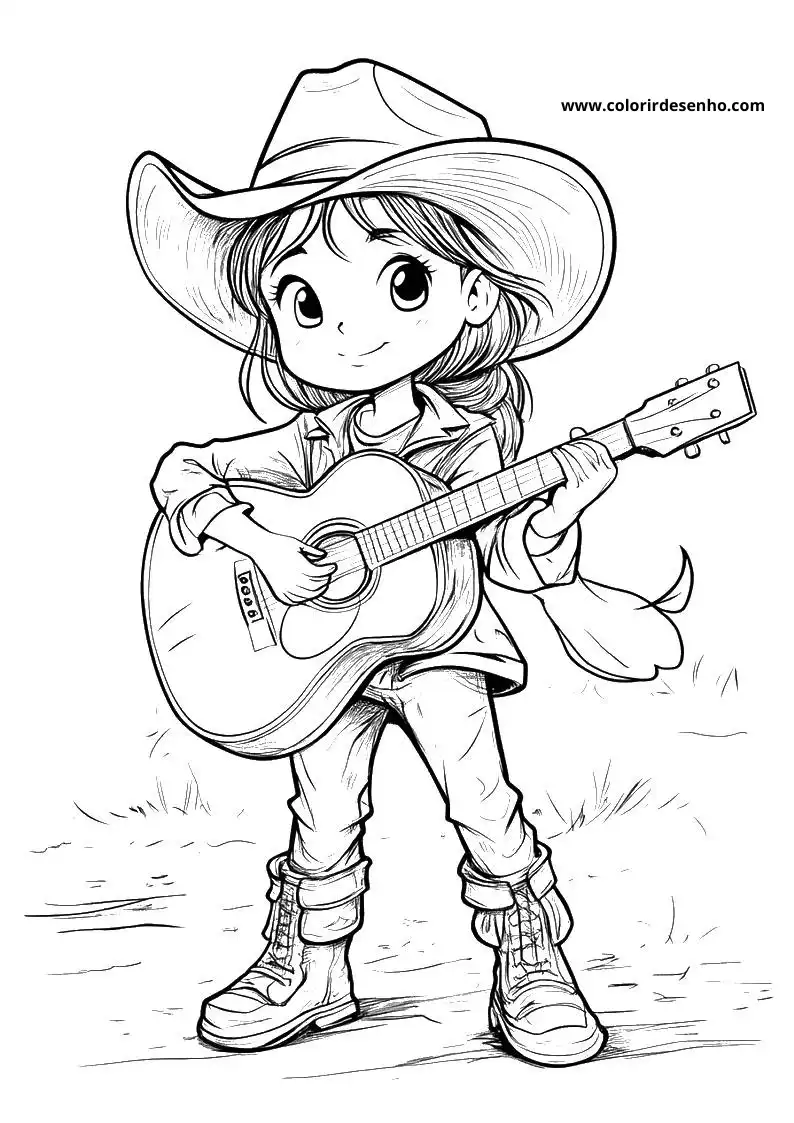 Cute Country Music Coloring Pages 9