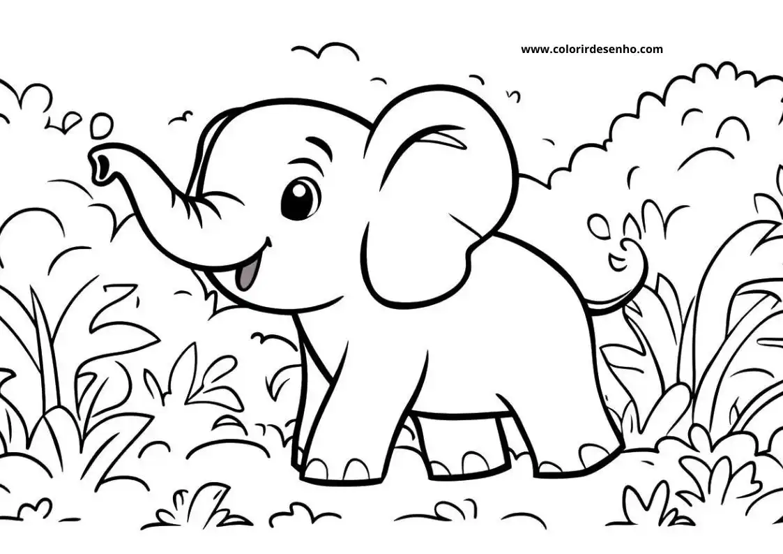 Cute Elephant Coloring Pages 11