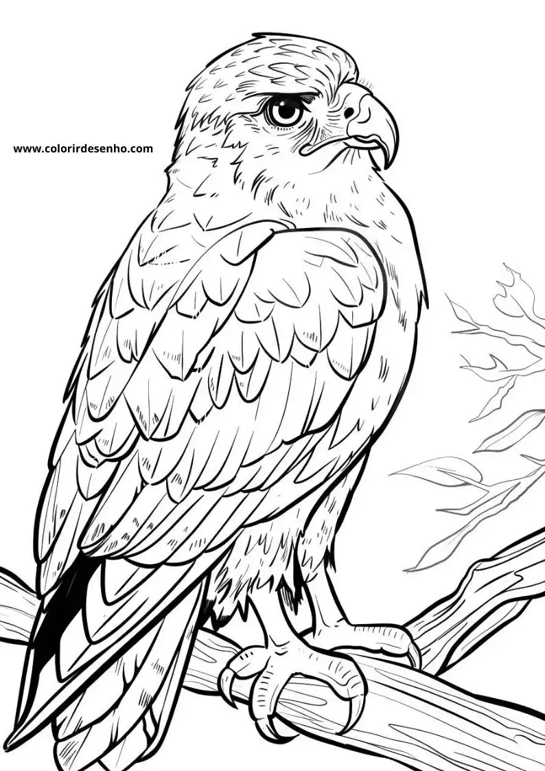 Cute Hawk Coloring Pages 1
