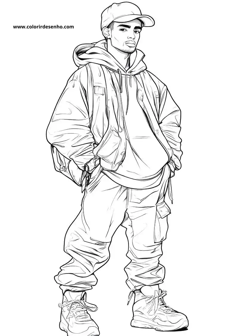 Cute Hip Hop Coloring Pages 4