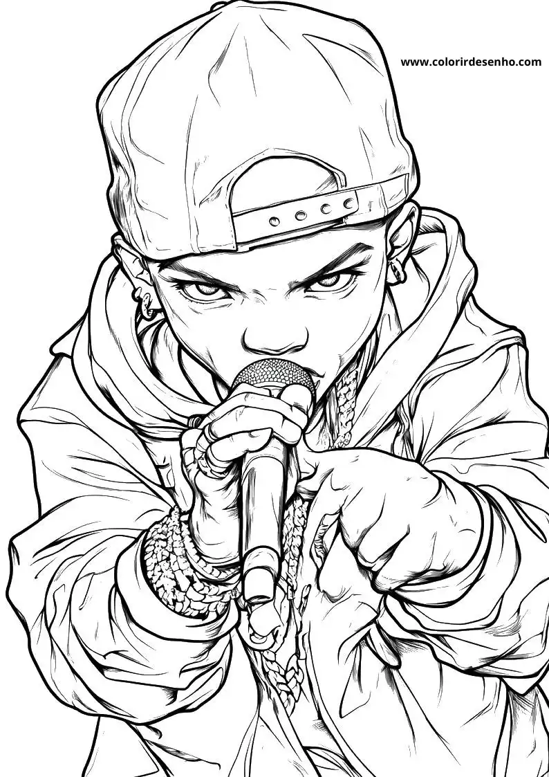 Cute Hip Hop Coloring Pages 8