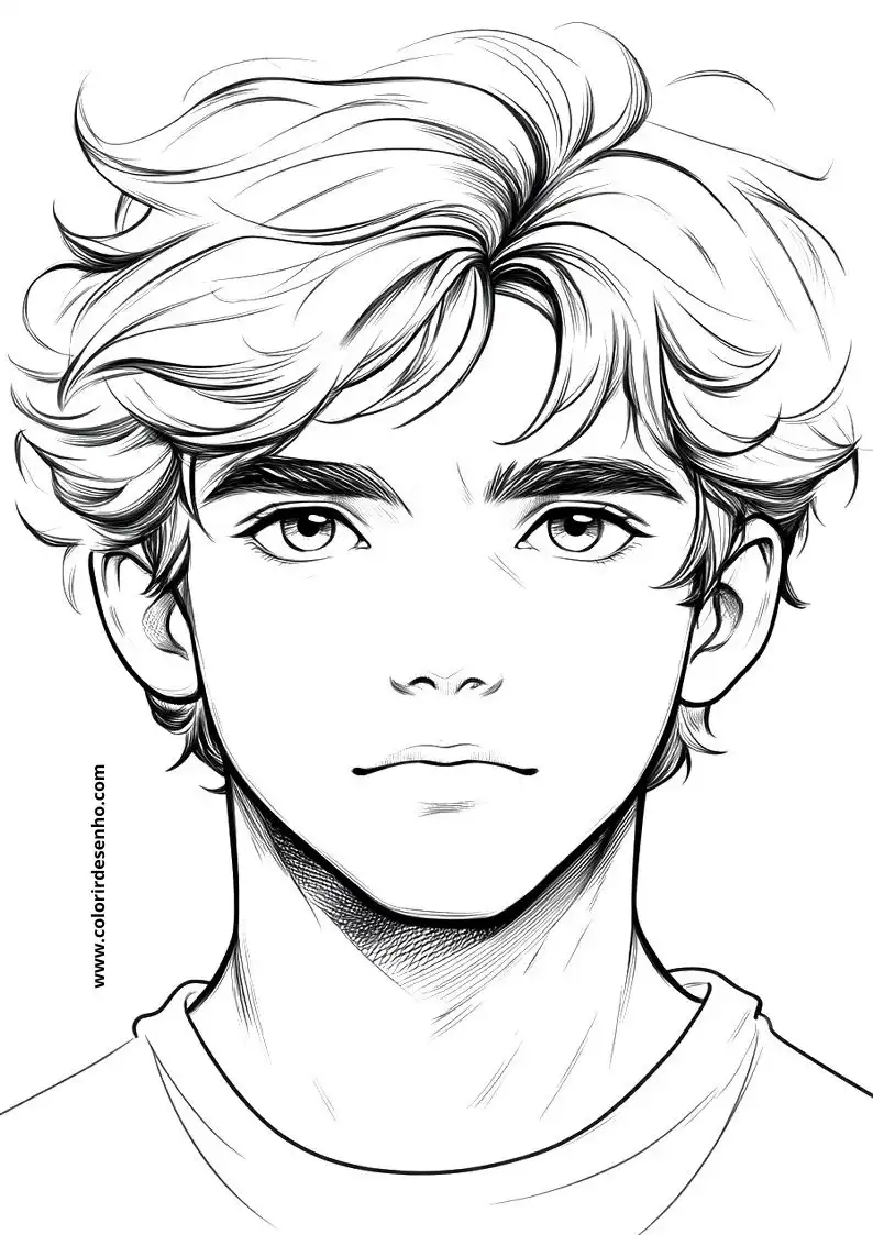 Cute Man’s Face Coloring Pages 10