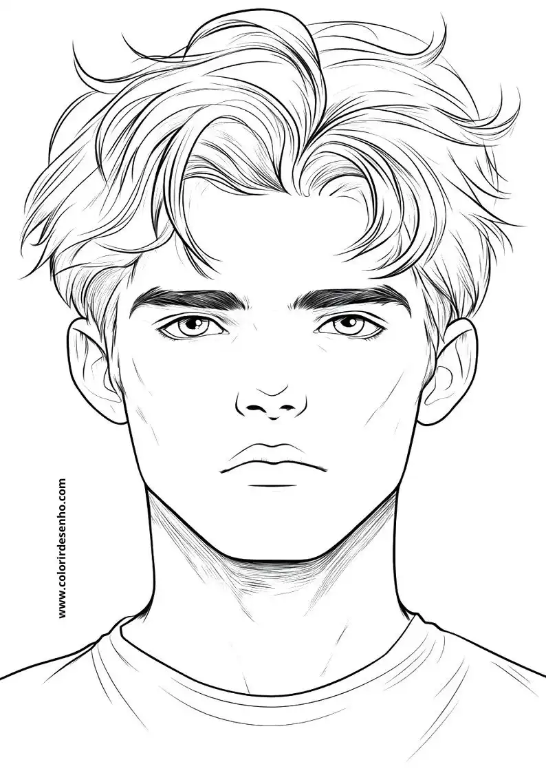 Cute Man’s Face Coloring Pages 12