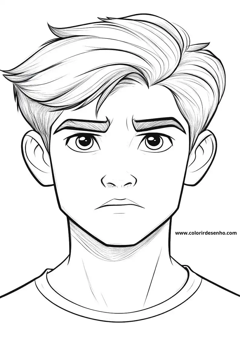 Cute Man’s Face Coloring Pages 4