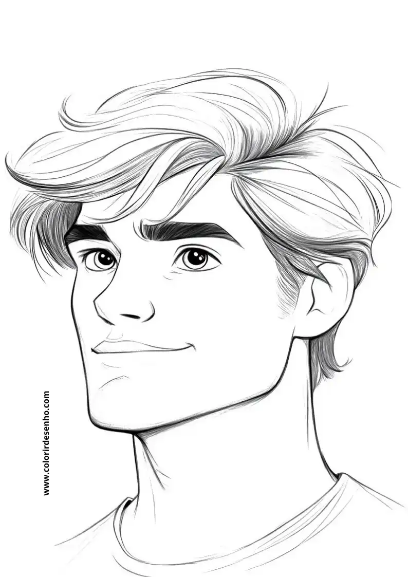 Cute Man’s Face Coloring Pages 5