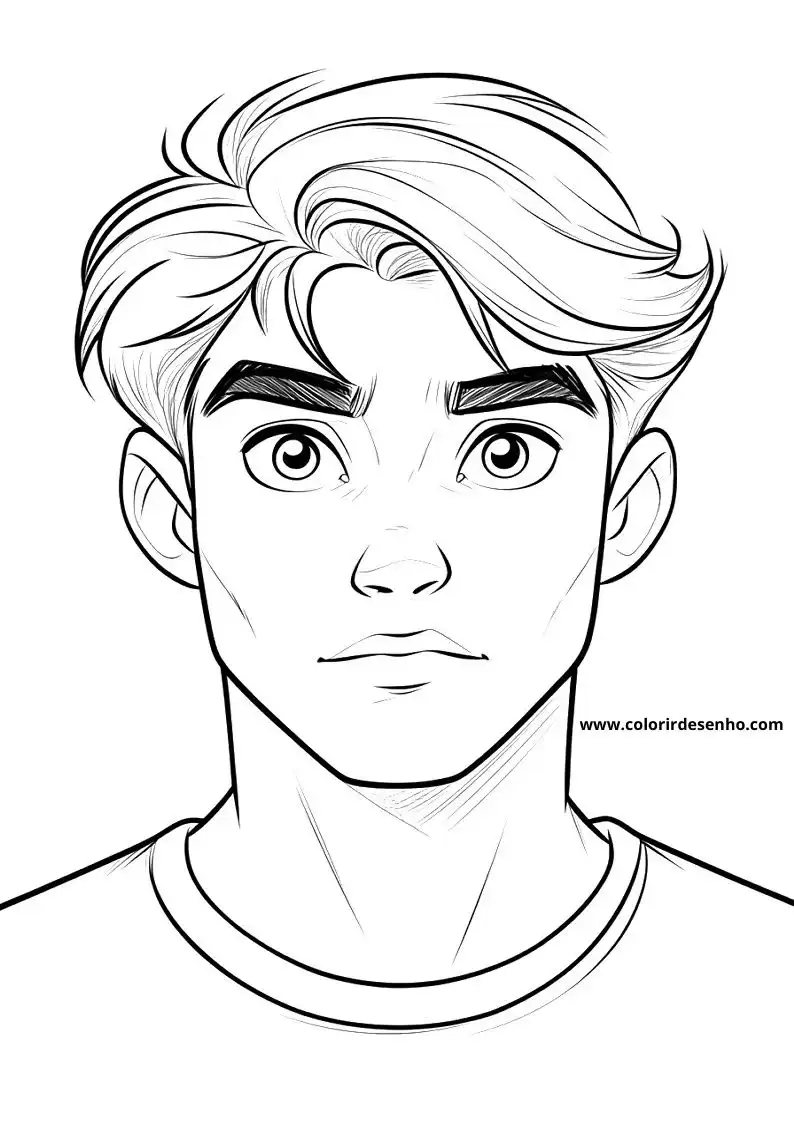 Cute Man’s Face Coloring Pages 6