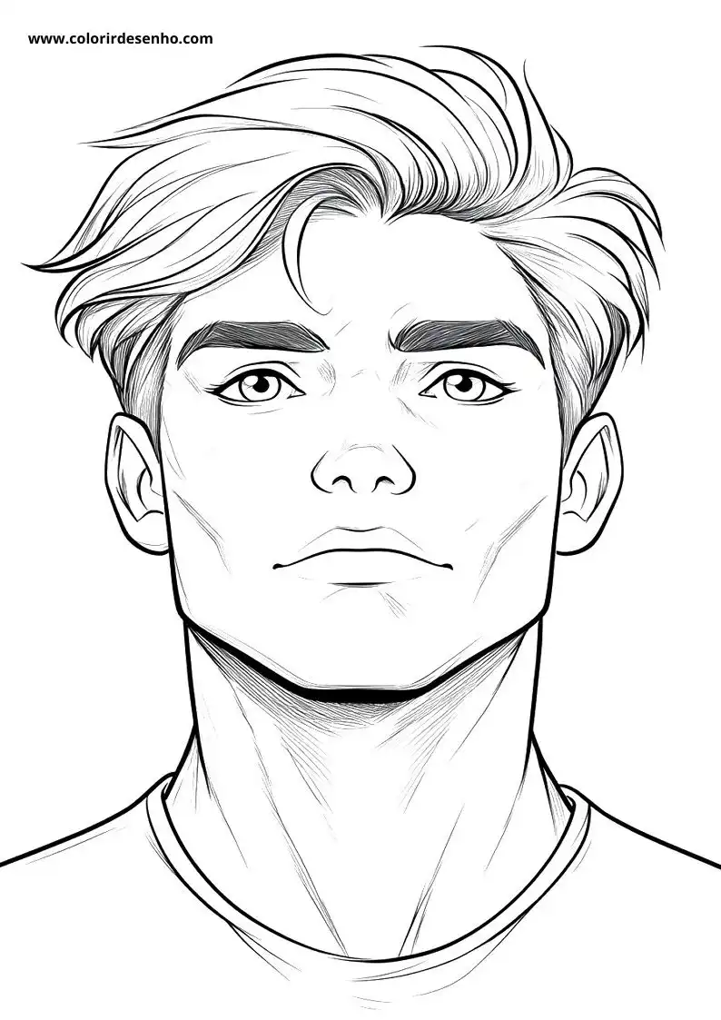 Cute Man’s Face Coloring Pages 7