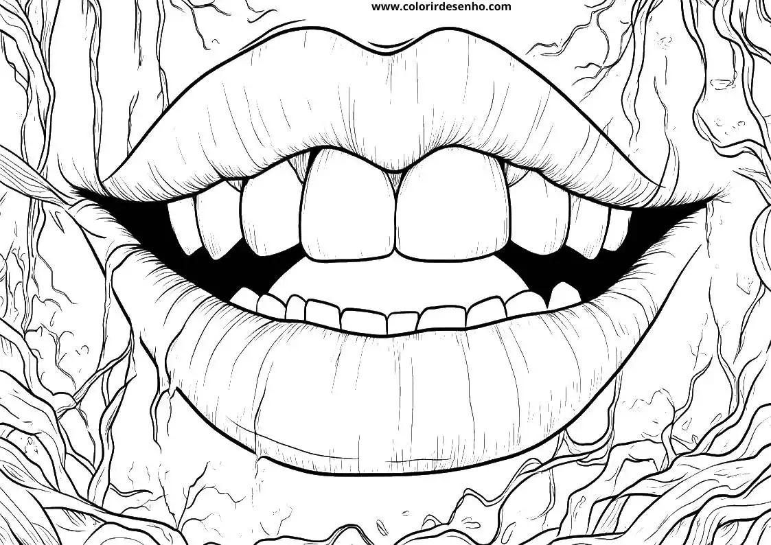 Cute Mouth Coloring Pages 4