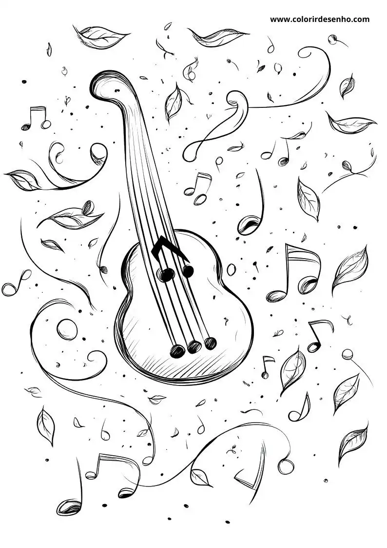 Cute Music Coloring Pages 1