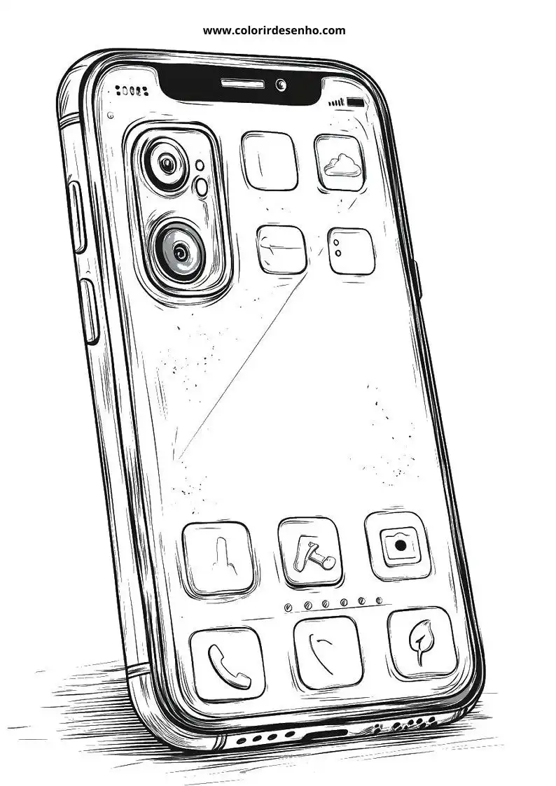 Cute Phone Coloring Pages 4