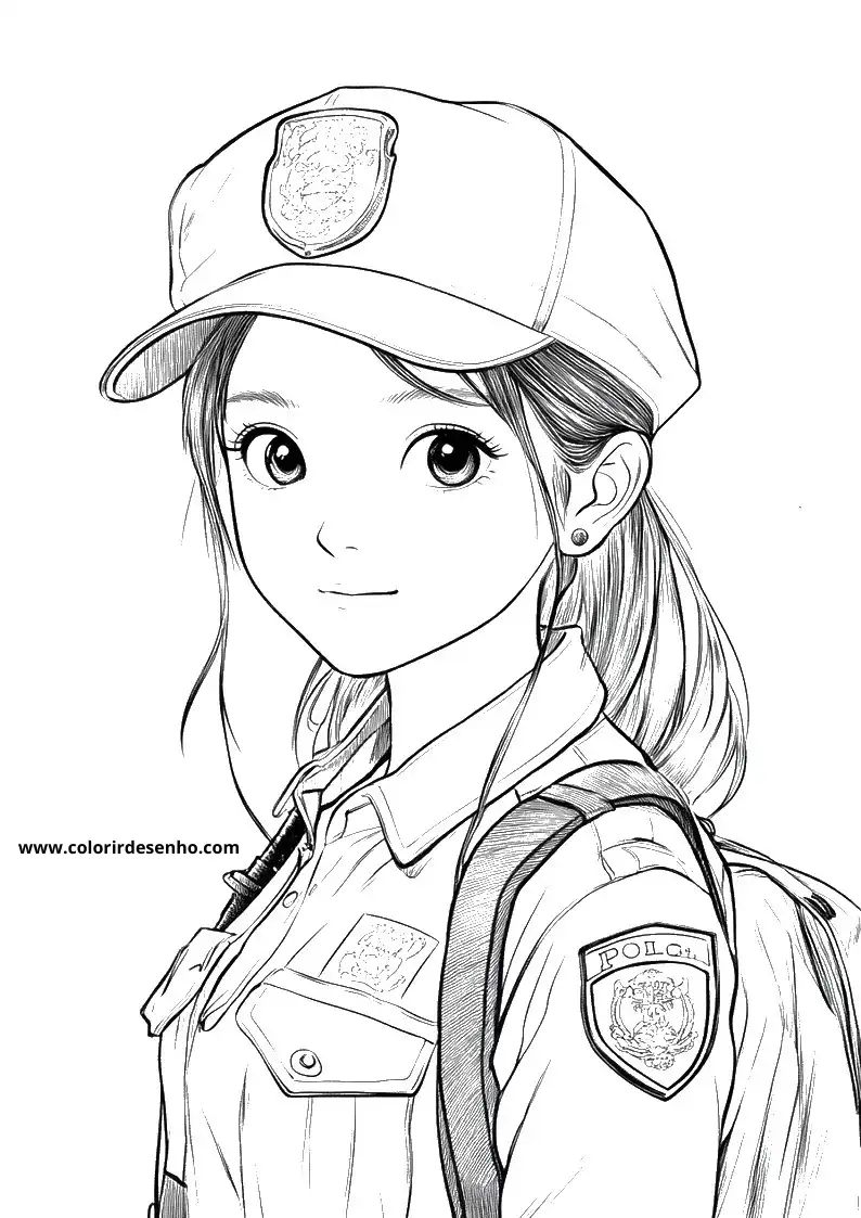 Cute Police Coloring Pages 1