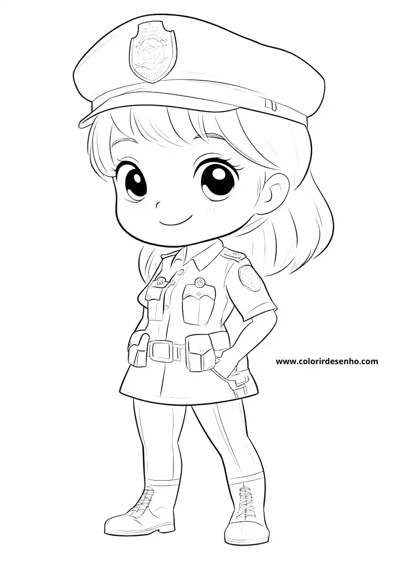 Cute Police Coloring Pages 2