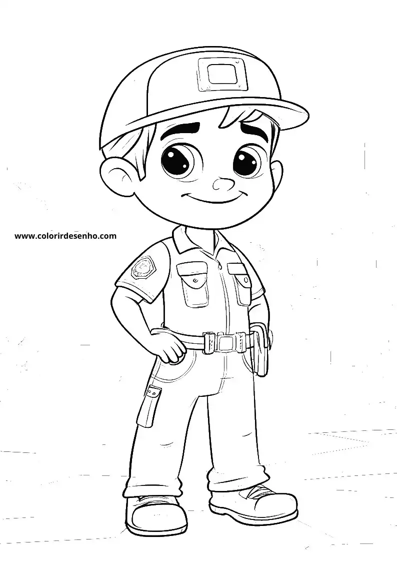 Cute Police Coloring Pages 6