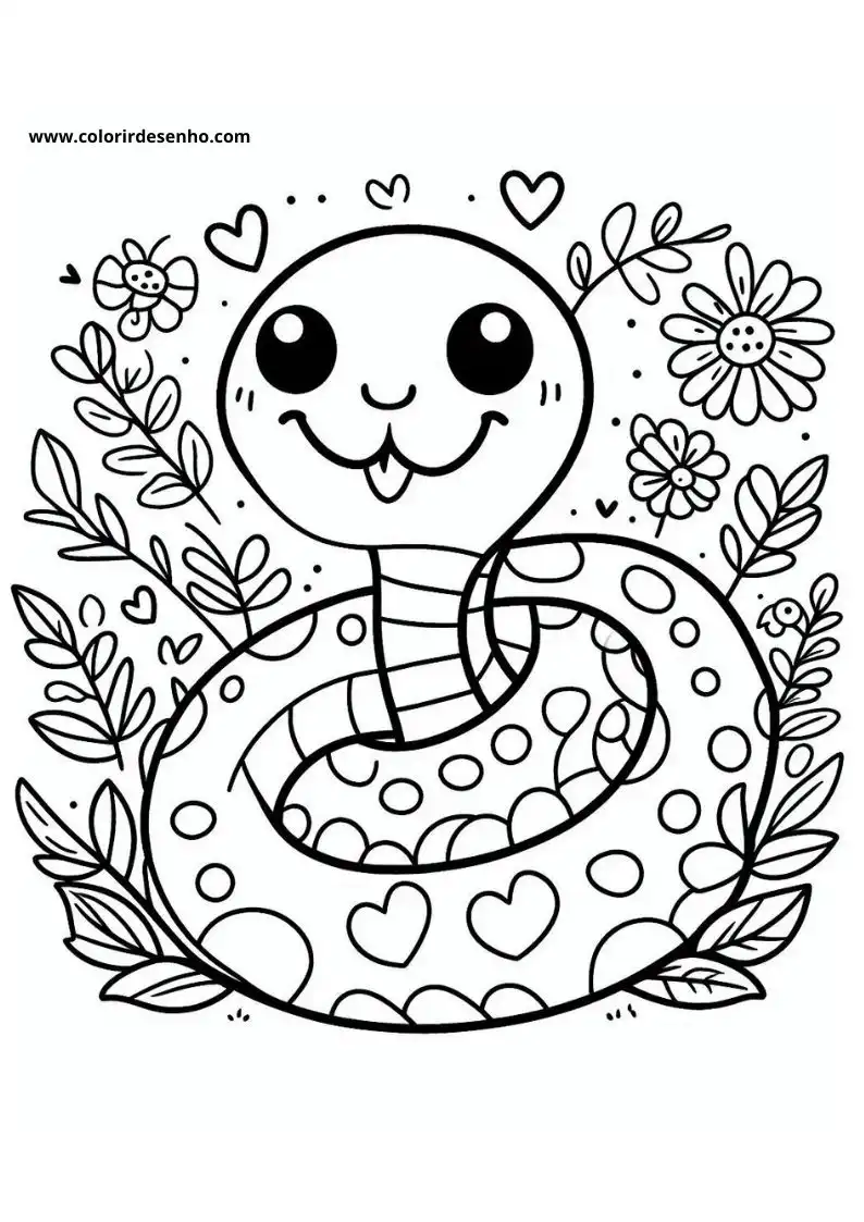 Cute Snake Coloring Pages 1