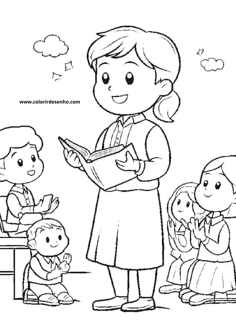 Cute Teacher Coloring Pages 8