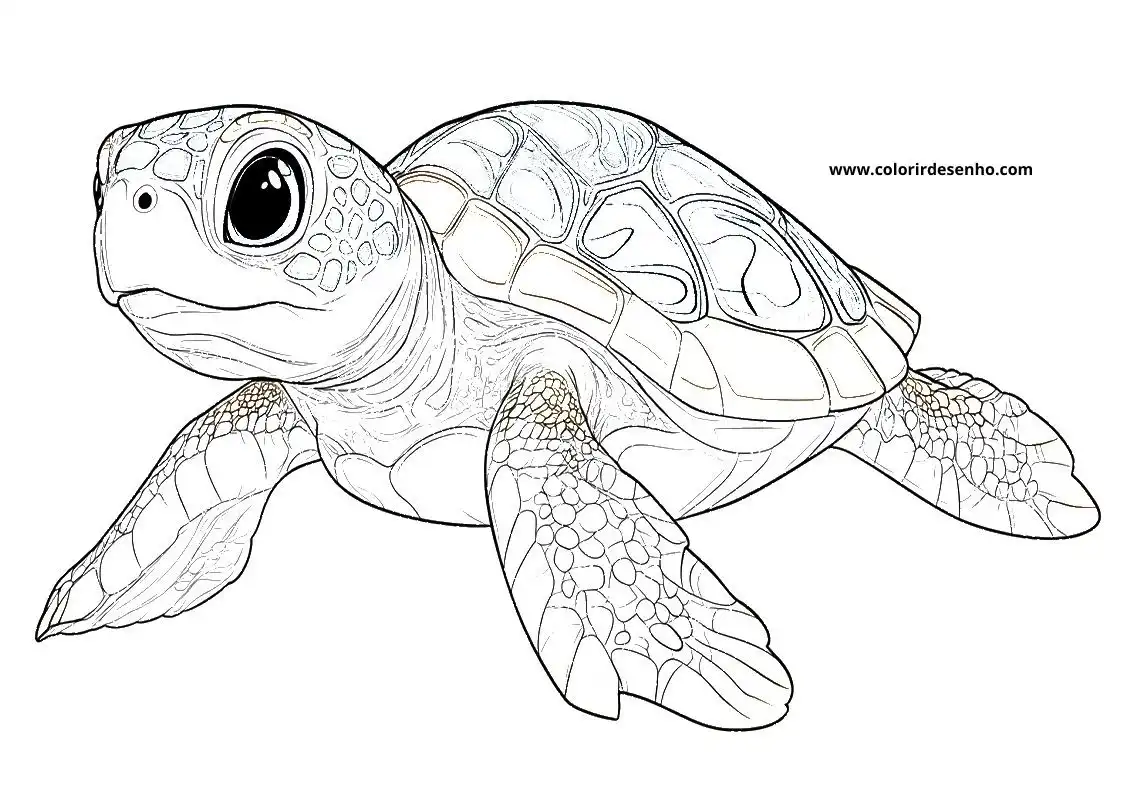 Cute Turtle Coloring Pages 1