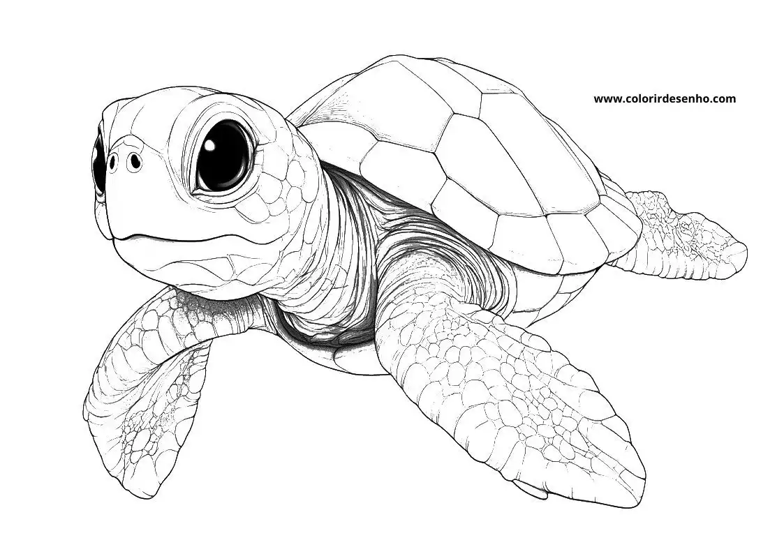 Cute Turtle Coloring Pages 3