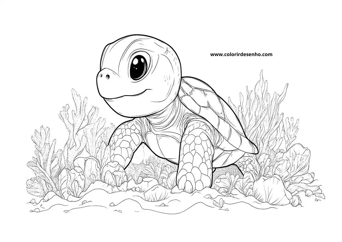 Cute Turtle Coloring Pages 6