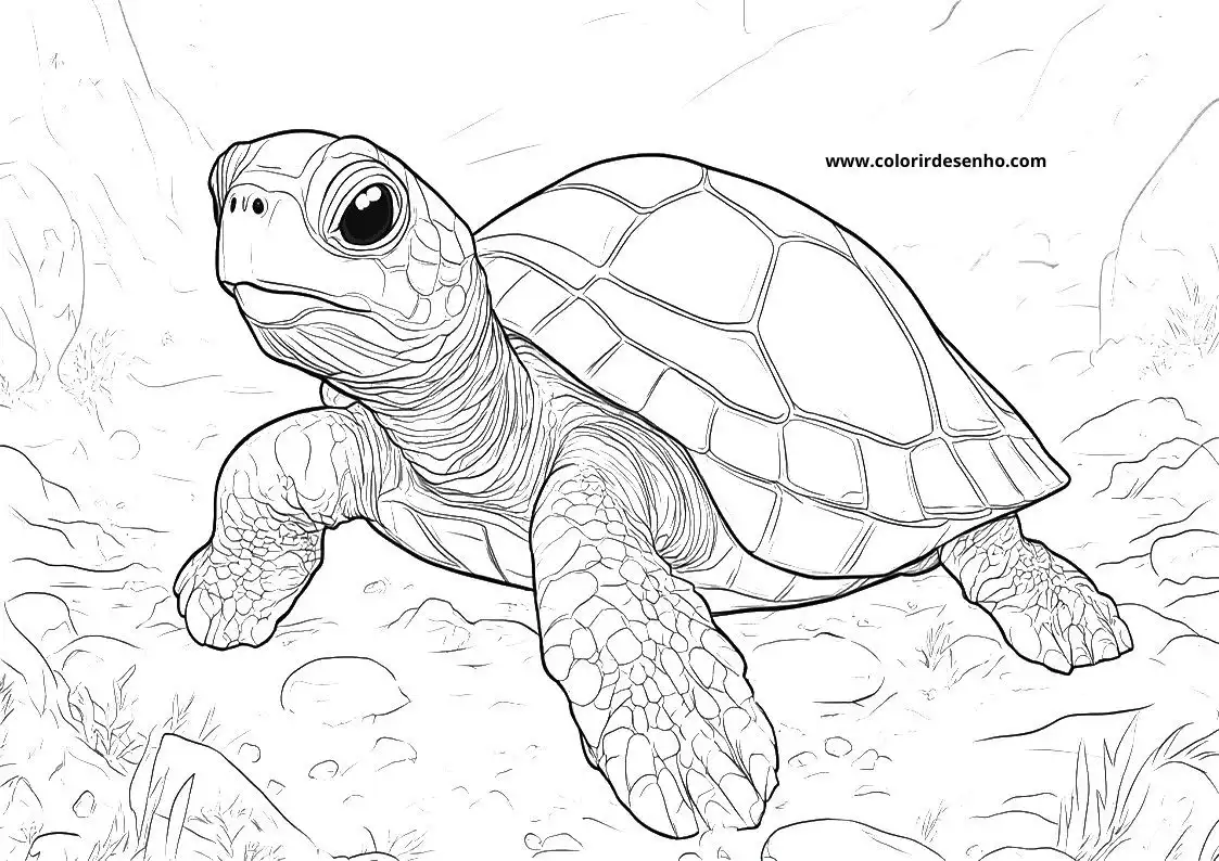 Cute Turtle Coloring Pages 9