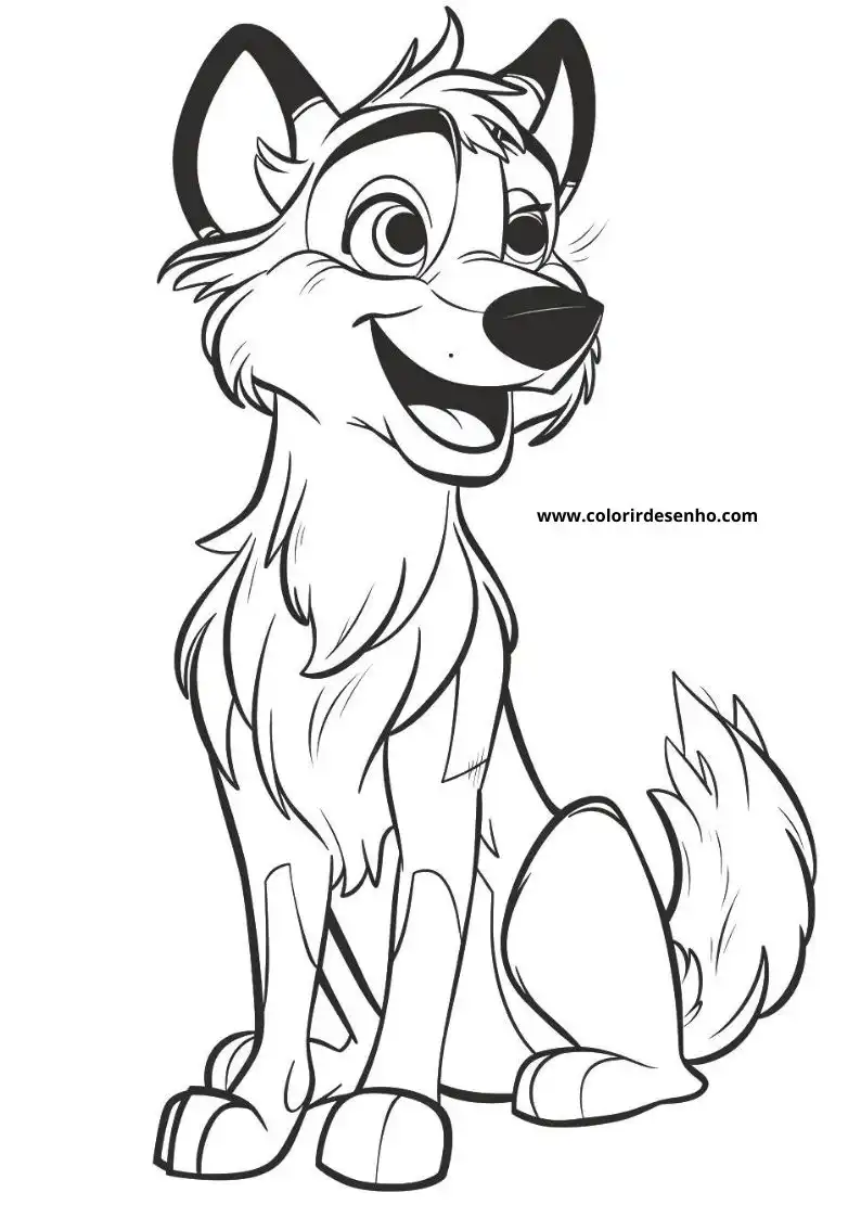 Cute Wolf Coloring Pages 1