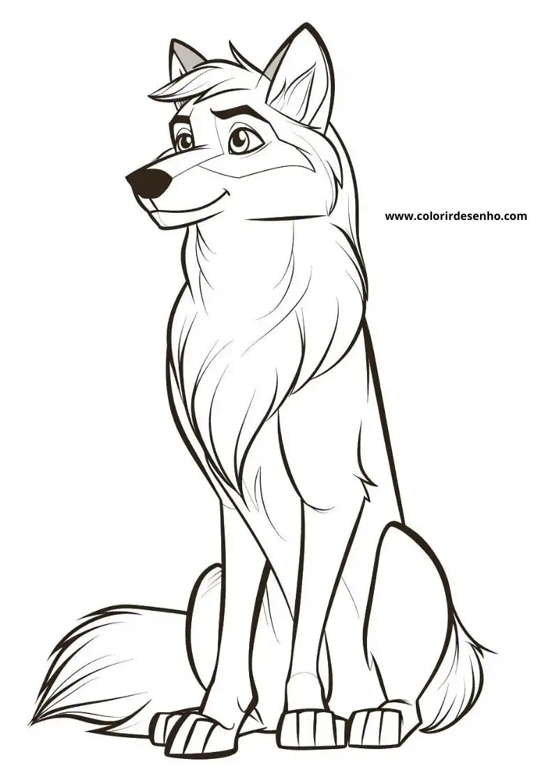 Cute Wolf Coloring Pages 2