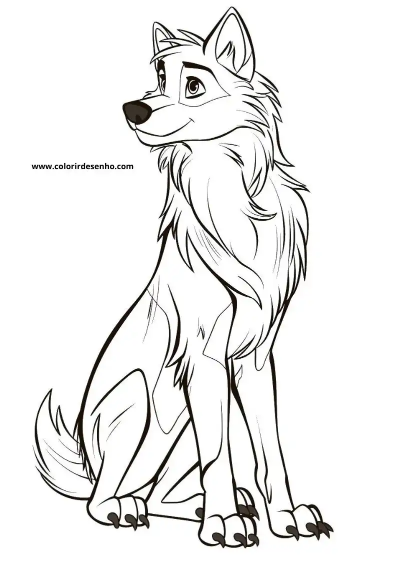 Cute Wolf Coloring Pages 3